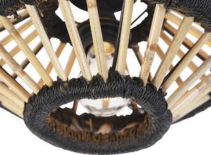 Lampada da soffitto rurale bambù con nero 30 cm - Evalin