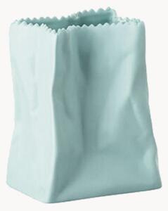 Mini vaso in porcellana Bag Mint, alt. 9 cm
