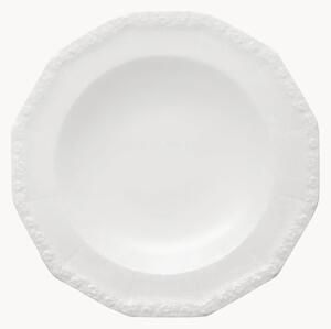 Set di 6 piatti fondi in porcellana Maria White