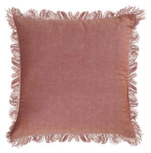 Fodera cuscino Abinadi in cotone e lino frange terracotta 45 x 45 cm