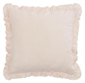 Fodera cuscino Nacha in cotone e lino rosa 45 x 45 cm