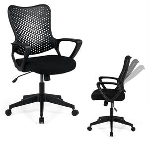 Sedia da ufficio KOMFOTTEU, sedia girevole regolabile in altezza con rotelle, sedia da lavoro con schienale e braccioli, sedia da computer ergonomica con seduta imbottita, sedia da scrivania per studio, ufficio