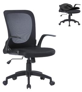 Poltrona operativa con braccioli Jackson Richiudibile L58,5 x P38,5 x H58,5-h107,5 cm - 11,6 kg schienale e braccioli pieghevoli con tessuto nero
