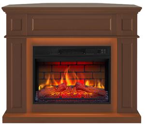 Camino elettrico ArtiFlame Linz AF23BS marrone – camino universale 2 in 1 con illuminazione a LED, installazione a parete o ad angolo, effetto fiamma realistico e 1,8