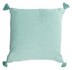 Fodera cuscino Eirenne in cotone e lino turchese 45 x 45 cm
