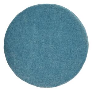 Cuscino rotondo per sedia Biasina 100% lana azzurra Ø 35 cm