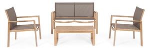 Set di mobili da giardino di colore naturale in alluminio per 4 persone Kallen – Bizzotto
