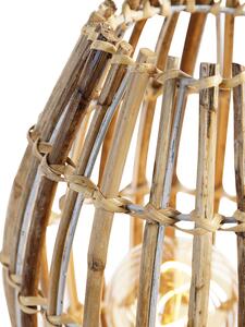 Lampada da tavolo rurale bambù con bianco - Canna Capsule