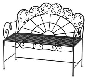Outsunny Panchina da Giardino Biposto Stile Classico in Ferro 113 x 56.5 x 90.5cm, Nero