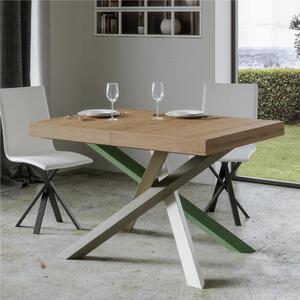 Tavolo Allungabile 160 cm con 2 allunghe VOLANTIS MULTICOLOR 90x160xh77 cm estensibile fino a 224 cm Allunghe da 52 cm, gambe in Ferro verniciate Antracite piano colore Quercia naturale