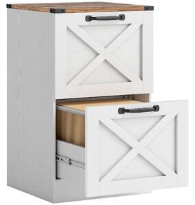 HOMCOM Cassettiera con 2 Cassetti, con Piano Porta Stampante e Guide per formato A4/Lettera, 40x40x71 cm Bianco | Aosom Italy
