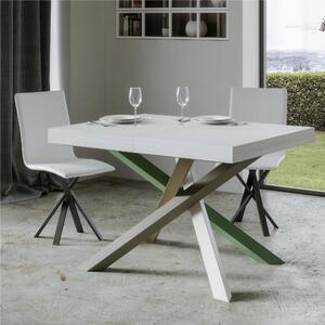 Tavolo Allungabile 160 cm con 2 allunghe VOLANTIS MULTICOLOR 90x160xh77 cm estensibile fino a 224 cm Allunghe da 52 cm, gambe in Ferro verniciate Antracite piano colore Bianco Frassino