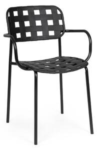 Sedie da esterno in set nere in metallo 4 pz Clover – Bizzotto