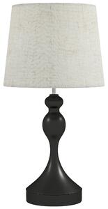 HOMCOM Lampada da Tavolo LED 3 Colori con USB-A+C, Paralume in Lino, Nero | Aosom Italy