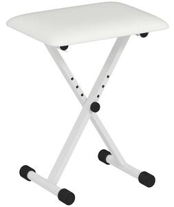 HOMCOM Sgabello per pianoforte pieghevole, regolabile in altezza, imbottito in PU, 39 x 29 x 37-47 cm, Bianco | Aosom Italy