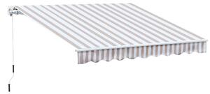 Outsunny Tenda da Sole per Esterno Regolazione con Manovella, 295x245cm, Beige e Bianco
