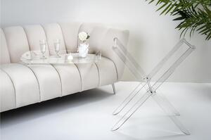 Tavolinetto con ripiano-vassoio Pliant in cristallo acrilico GRAND PLI� pieghevole Dimensioni 71x47x h 73 cm - 15 mm richiudibile