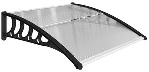 Outsunny Tettoia da Esterno in Policarbonato per Porte e Finestre, 103x96.5x27cm, Trasparente | Aosom Italy