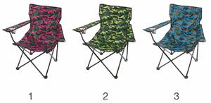 Sedia pieghevole da campeggio con struttura in metallo resistente e seduta il poliestere decorato camouflage mimetico colorato Navy