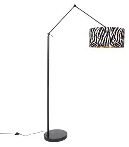 Lampada da terra moderna paralume nero design zebra 50 cm - Editor