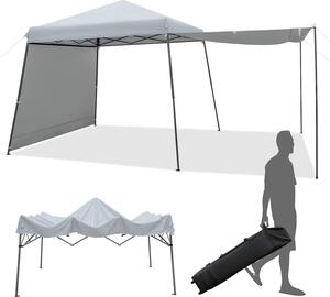 KOMFOTTEU Gazebo pop-up 3x3 m, gazebo pieghevole con 2 tende da sole regolabili, gazebo per feste con borsa a rotelle, gazebo da giardino pieghevole e impermeabile