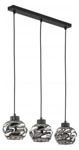 Lampadario a sospensione con cavo ZULIA 3xE27/15W/230V, nero/nero fumé