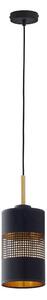 Lampada a sospensione con cavo BOGART 1xE27/15W/230V nero/oro