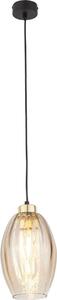 Lampada a sospensione su cavo SEBO 1xE27/15W/230V nero/beige fumé
