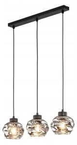 Lampadario a sospensione con cavo ZULIA 3xE27/15W/230V, nero/nero fumé