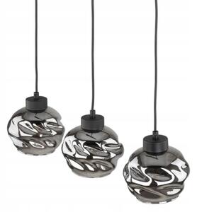 Lampadario a sospensione con cavo ZULIA 3xE27/15W/230V, nero/nero fumé