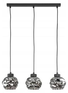 Lampadario a sospensione con cavo ZULIA 3xE27/15W/230V, nero/nero fumé