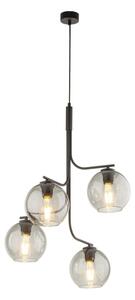 Lampadario LED su cavo CESAR 4xE27/15W/230V nero/grigio fumé