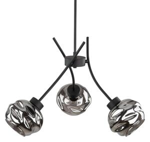 Lampadario sospeso su cavo ZULIA 3xE27/15W/230V nero/fumé
