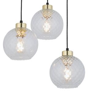 Lampadario LED a sospensione su cavo DEVON 3xE27/15W/230V nero/trasparente
