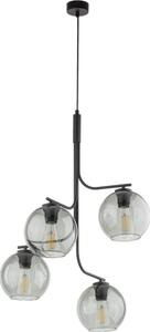 Lampadario a sospensione con cavo CESAR 4xE27/15W/230V nero/grigio fumé