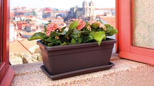 Vaso per piante e fiori Gardenie ARTEVASI in plastica colore tortora H 16.3 cm, L 40 x P 19.5 cm