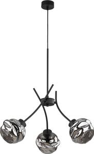Lampadario sospeso su cavo ZULIA 3xE27/15W/230V nero/fumé