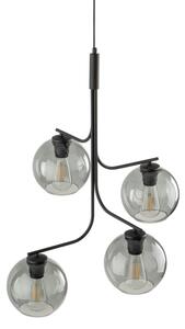 Lampadario LED su cavo CESAR 4xE27/15W/230V nero/grigio fumé