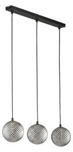 Lampadario a sospensione su cavo ELENA 3xG9/6W/230V nero/grigio fumé