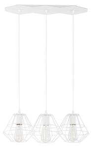 Lampadario a sospensione con cavo DIAMOND 3xE27/60W/230V bianco