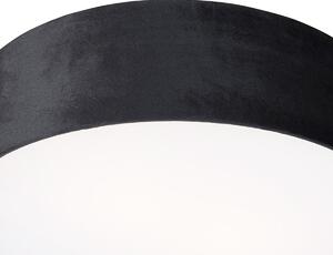 Plafoniera nera 40 cm con interno dorato - Tamburo