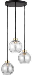 Lampada a sospensione con cavo DEVI 3xE27/15W/230V nero/trasparente