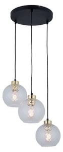 Lampadario LED a sospensione su cavo DEVON 3xE27/15W/230V nero/trasparente