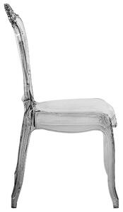 Set di 2 sedie da pranzo Nero trasparente acrilico solido schienale senza braccioli impilabili design vintage moderno Beliani