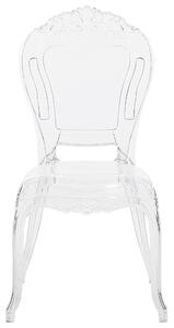 Set di 2 sedie da pranzo in acrilico trasparente con schienale solido senza braccioli impilabili dal design moderno vintage Beliani