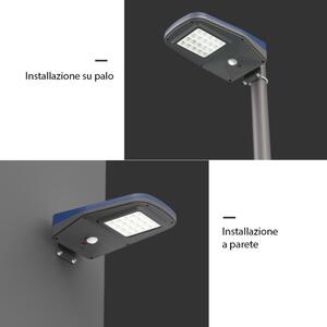 Lampione Solare per Esterno con Pannello Fotovoltaico e Telecomando