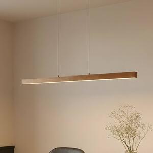 Lucande Lampada a sospensione LED Nihalo, legno, 122 cm, dimmerabile, CCT Nihalo Lucande, dimmerabile, Legno chiaro, Soggiorno / Sala da pranzo, Legno, Moderno
