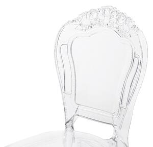 Set di 2 sedie da pranzo in acrilico trasparente con schienale solido senza braccioli impilabili dal design moderno vintage Beliani
