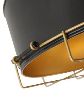 Plafoniera industriale nera con oro 35 cm - Barile
