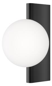 Applique Contemporanea Avant-Garde In Metallo Nera 1 Luce Con Diffusore Bianco
